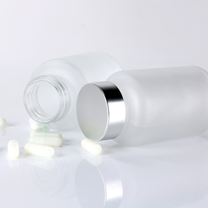 Flacon en verre transparent sablé en gros, flacon capsule, emballage pharmaceutique, pot à pilules pour produits de santé avec bouchon à vis - Product Image 2