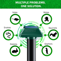 Répulsif Solaire Anti-Taupes Sonique à Forte Vibration, Alimenté par Batterie Solaire, pour Taupes, Campagnols, Rats et Gaufres, Dispositif de Lutte Antiparasitaire à Planter au Sol