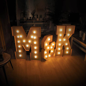 Cao cấp thép không gỉ bóng đèn sáng thư cho đám cưới bên tùy chỉnh thanh trang trí DC cung cấp điện - Product Image 1