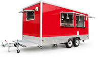 Mini camion de cuisine de rue carré, cuisine mobile, camion de barbecue, chariot à hot-dogs en fibre de verre