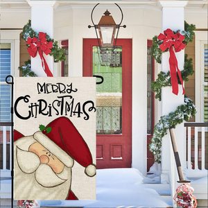 Drapeau de jardin personnalisé 12x18 pouces en toile de jute et polyester, bannière de Noël Père Noël pour extérieur, festival, maison, fête, vente en gros - Product Image 2