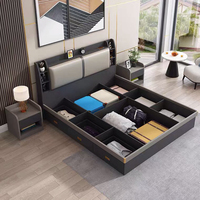 Base de lit de meubles de chambre à coucher modernes à vendre Lit en bois à plate-forme de taille double à assembler