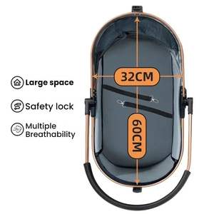 ペット用ベビーカーペット用取り外し可能なトロリー分離犬用高級4輪ペットダブルツイン犬用 - Product Image 4