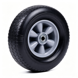 8x2.5 Inch <b>Flat</b> Free Solid Rubber Wheel All Terrain Tread Grey Plastic Spoke Rim Wheel for Hand Truck Garden <b>Trolley</b> Utility Car - Product Image 2