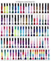 Tresse de cheveux synthétiques Jumbo de 24 pouces en gros 100g cheveux de tressage synthétiques droits teints en plusieurs couleurs