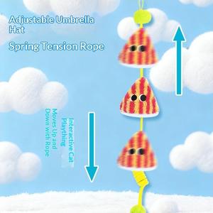Jouet pour <span class=keywords><strong>chat</strong></span> Spring <span class=keywords><strong>Parachute</strong></span> Chew à suspendre à la porte, pour jeu autonome, avec papier froissé et ficelle élastique, vente en gros usine - Product Image 2
