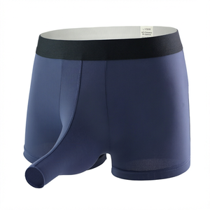 Calzoncillos bóxer de corte medio para hombre, personalizados, de algodón y elastano, tejidos, de color liso, con diseño en U convexo, para uso diario. - Product Image 1