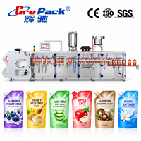 Machine automatique de remplissage et de scellage horizontale pour sachets Doypack avec bec verseur, pour le remplissage de liquides, pâtes, solides et sauces
