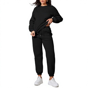Chándal Deportivo Personalizado al por Mayor con Cuello Redondo, 100% Algodón, Ropa de Invierno, Chándal para Mujer, Color Sólido, Ecológico, de Alta Calidad - Product Image 6