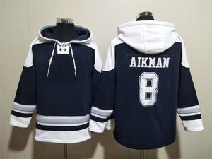 Genäht # 88 Lamm # 90 Lawrence # 8 Aikman # 4 Prescott #   22 E.smith American Football Jersey-Hoodie zum Schnüren - Product Image 3