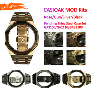 <span class=keywords><strong>CAsiOak</strong></span> GA2100 Polissage Acier Inoxydable Brillant Or Rose Noir Couleur Pistolet Montre Mod kits set <span class=keywords><strong>bracelet</strong></span> Pièces Détachées Accessoires - Product Image 2