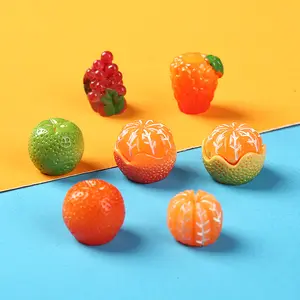 Aksesoris ornamen buah Mini Resin kualitas tinggi kustom DIY dekorasi rumah lucu Model cinta kerajinan warna-warni buatan YX