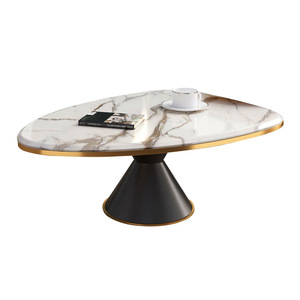 Table à manger ronde en acier inoxydable et granit de couleur personnalisée pour la maison ou le restaurant meubles de bar à café de style moderne - Product Image 1