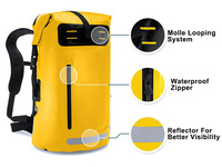 Sac étanche 35L avec logo personnalisé, fermeture à enroulement, bandes réfléchissantes, flottant, pour la navigation de plaisance, la voile, le canoë, le kayak, sac à dos imperméable