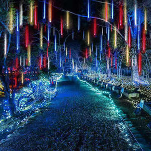 Guirnalda de Luces LED de Lluvia de Meteoros Navideñas <span class=keywords><strong>CX</strong></span>, para Exteriores, Bodas, Fiestas, IP65 Impermeable, Funciona con Pilas, Luces de Estrellas Fugaces, para Festivales - Product Image 3