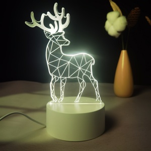 2024 Acrylic Abs Lamp Bedroom Smart Home <b>Lights</b> 3D Illusion Night Lamps RGB Animal Cute Cat Deer LED <b>Light</b> Touch <b>Remote</b> <b>Control</b> - Product Image 5