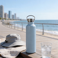 Bouteille d'eau isotherme en acier inoxydable 18/8 de 750 ml avec couvercle, personnalisable avec logo, très vendue pour le sport