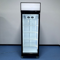 Réfrigérateur vertical commercial à porte vitrée pour boissons, refroidissement direct, température mécanique, pour supermarché et présentation de boissons