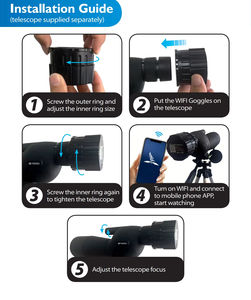 טלסקופ דיגיטלי HD WiFi עם מיקוד אוטומטי עבור טלסקופים 25 מ\\\"מ-50 מ\\\"מ, 4 מיליון פיקסלים, טווח עד 1000 מטר, מצלמת טלסקופ ניידת - Product Image 5