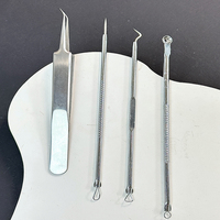 Kit d'outils de soin personnel pour l'acné : Aiguilles à double extrémité pour l'extraction des points noirs et des imperfections, 4 pièces, ensemble d'aiguilles anti-acné de bonne qualité