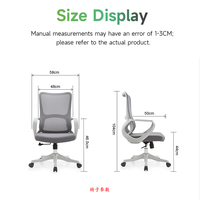 Chaise de bureau de direction moderne et traditionnelle en cuir PU, ergonomique, entièrement en maille, pivotante, réglable en hauteur, base en acier