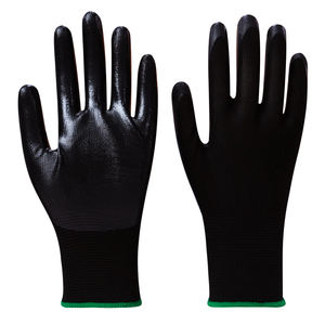 Guantes de trabajo con revestimiento de nitrilo negro de calibre 13, guantes de seguridad industrial para construcción y jardinería, Material de nailon - Product Image 1