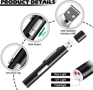 Puntatore Laser USB Lazer per medico infermiere Penlight diagnostico bianco giallo luce medica torcia elettrica - Product Image 6
