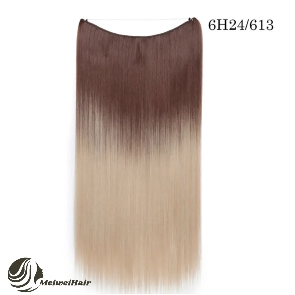 Meiwei Factory Wholesale Customized Synthetic Hair Fish Line Weft Extension Straight Style