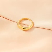 Individuell Gravierter Edelstahl-Ring für Damen 18K OEM ODM Service Blanko Einfacher Ovaler Ring Punk-Stil für Herren