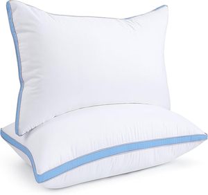 Battre la vente oreiller de lit ergonomique hôtels coton blanc fibre de polyester remplissage lavable sommeil confortable - Product Image 5