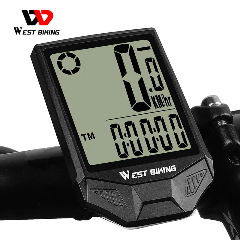 WEST BIKING-ordenador con pantalla grande para bicicleta, velocímetro inalámbrico, GPS, a prueba de lluvia, para hacer ejercicio