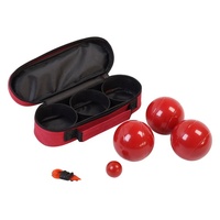 Lot de 3 boules de pétanque rouges avec sac personnalisé pour jeux en plein air