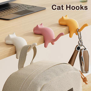 Wholesale Desktop Hooks Key Holder Cute Cat-Shaped <b>Desk</b> <b>Ornament</b> Kawaii Office Bag Storage Table Keychain - Product Image 2