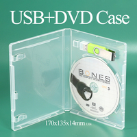 Estuches para Memorias USB SUNSHING Super Clear de 14MM para 1/2/3 Unidades, Estuche para USB y DVD de Calidad Premium