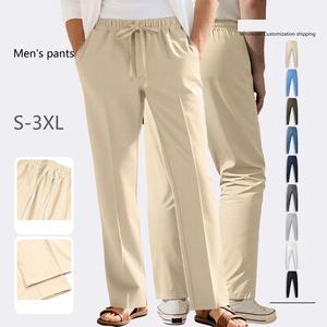 Nouveaux pantalons pour hommes 2025, coupe droite, sport, <span class=keywords><strong>jogging</strong></span>, randonnée, pantalons longs, pantalons amples d'été, pantalons de survêtement unis pour hommes - Product Image 1