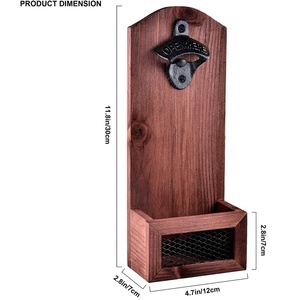 <span class=keywords><strong>Sacacorchos</strong></span> y abridor de <span class=keywords><strong>pared</strong></span> de madera con soporte para una apertura de botellas cómoda - Product Image 3