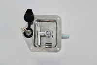 Loquet de serrure de boîte à outils, remplacement de loquet de boîte à outils de camion, serrure pliable à poignée en T en acier inoxydable 304 avec clés pour porte de caravane ou de remorque