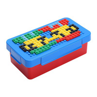 Jouet BlocksType Creative 2025 Nouvelle Arrivée Offre Spéciale Bleu Rouge Boîte À Lunch pour Enfants École Enfants Bloc De Construction Bento Boîte À Lunch