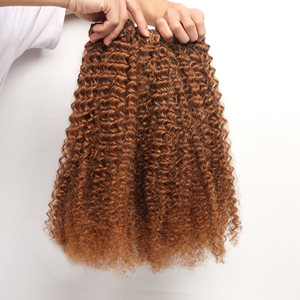 Ciocche di <span class=keywords><strong>Capelli</strong></span> Umani Vergini Birmani Ricci 100% Naturali, Colore Personalizzabile # 6 <span class=keywords><strong>Extension</strong></span> per <span class=keywords><strong>Capelli</strong></span> in Rame Intrecciato - Product Image 4