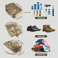 Lot de 6 pochettes tactiques de voyage résistantes à l'eau, sacs de tri pour équipement EDC, organiseurs modulaires pour chaussures et articles de toilette pour sac de tir