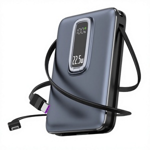 Batterie externe magnétique sans fil 10000mAh, chargeur portable 22.5W à charge rapide Type-C avec câble intégré et écran LED - Product Image 4