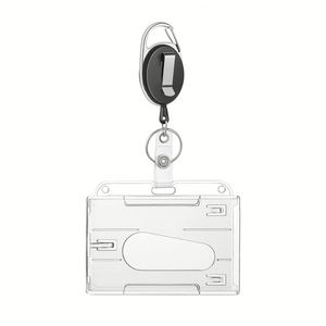 Porta Tarjetas de Identificación Vertical y Horizontal de Doble Cara, Marca X527-1, Material Plástico PS, 2 Ranuras para Tarjetas, Transparente - Product Image 3