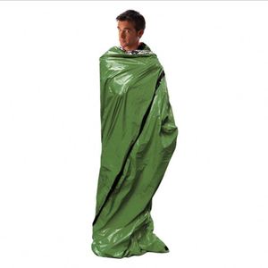 Sac de couchage d'urgence en PE vert pour le camping en bivouac et les produits de survie pour couchage enveloppant - Product Image 2