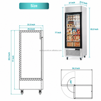 Congélateur vertical commercial à porte vitrée 1 2 3 4 pour supermarché et épicerie