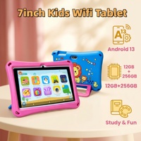 Tablette pour enfants de 7 pouces, Android 13, Qualcomm 8916, 12 Go de RAM, 256 Go de ROM, tablette éducative pour enfants, rose, bleu, en stock