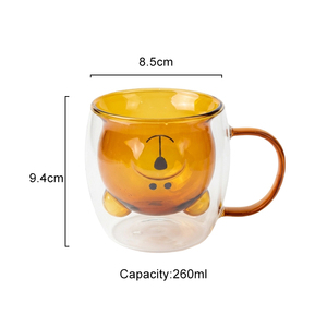 <span class=keywords><strong>Taza</strong></span> <span class=keywords><strong>de</strong></span> <span class=keywords><strong>Vidrio</strong></span> <span class=keywords><strong>de</strong></span> <span class=keywords><strong>Doble</strong></span> <span class=keywords><strong>Pared</strong></span> con Diseño <span class=keywords><strong>de</strong></span> Oso Adorable, 260 ml, con Guantes <span class=keywords><strong>de</strong></span> Horno, Aislamiento Térmico, Apta para Lavavajillas y Microondas, Regalo <span class=keywords><strong>de</strong></span> Boda para Té/Leche/Café/Bebidas Calientes - Product Image 3