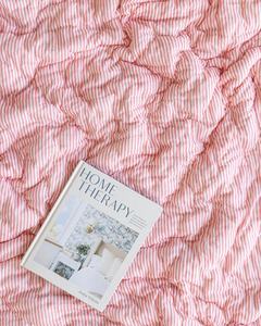 Pink Cherry Blossom Cotton <b>Quilt</b> Block Print Jaipuri Razai Reversible Striped <b>Bedding</b> Twin Queen King - Product Image 4