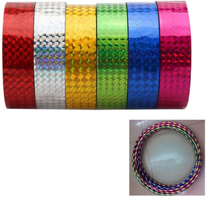 Cintas Decorativas Brillantes para Gimnasia Rítmica, Cintas Adhesivas <span class=keywords><strong>de</strong></span> Papel con Purpurina Holográfica Prismática Acrílica BOPP - Product Image 3