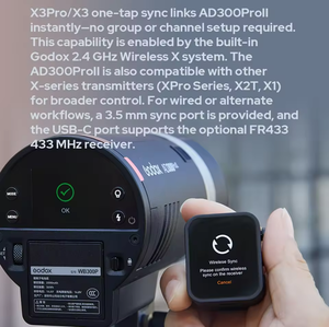 Flash sans fil <span class=keywords><strong>Godox</strong></span> <span class=keywords><strong>AD300Pro</strong></span> II 300W TTL HSS 2800K-6000K 2.4G compatible avec Canon Nikon Sony Fuji Leica Pentax - Product Image 5