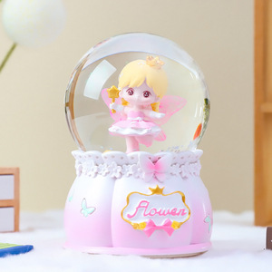 Nueva Caja Musical Giratoria con Bola de Cristal de Princesa de Flores, Linda y de Ensueño, Pequeño Artículo Decorativo, Exquisito Regalo Pequeño, Un Solo Pieza - Product Image 4